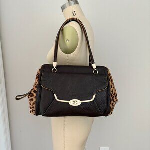 Coach Madison Madeline Printed Cow Hide Turn Lock Chain Bag Satchel